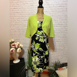 Ladies Green and Black dress size 10 excellent condition